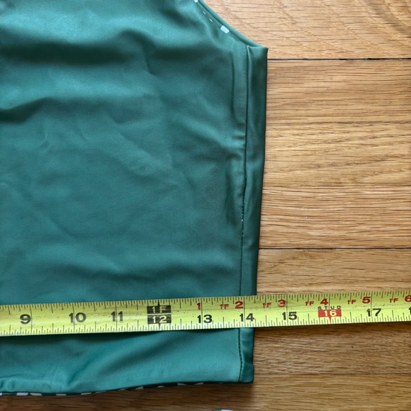 BAIIA Swim Two Piece NWT White & Green Floral One Shoulder High Waist 8 Retro - Picture 9 of 10